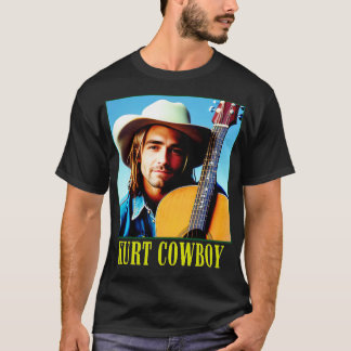 Grunge Cowboy muzikant met akoestische gitaar T-shirt