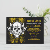 Grunge Crâne Fright Night Black Invitation (Debout devant)