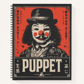Grunge Creepy Puppet | Dark Circus Art Notitieboek