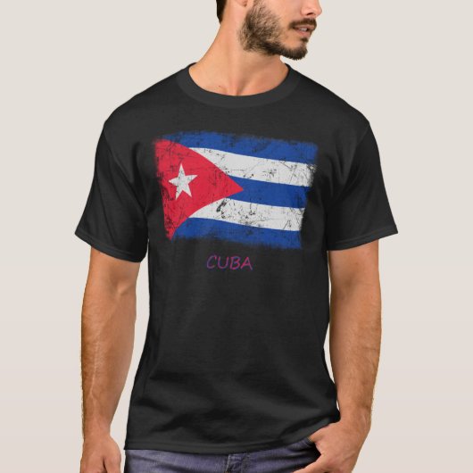 Grunge Cuba Flag T-shirt (Voorkant)