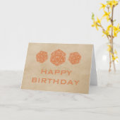 Grunge D20 Dice Gamer Carte Anniversaire, Orange (Fleur jaune)