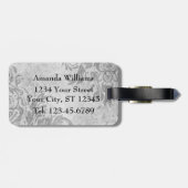  Grunge Damask Dragonflies Bagagelabel (Achterkant horizontaal)