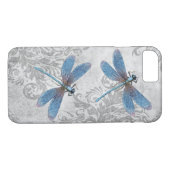 Grunge Damask Dragonflies Case-Mate iPhone Case (Achterkant (Horizontaal))