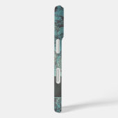 grunge damask Pattern met Monogram blauwgroen Case-Mate iPhone Case (Achterkant / Rechts)