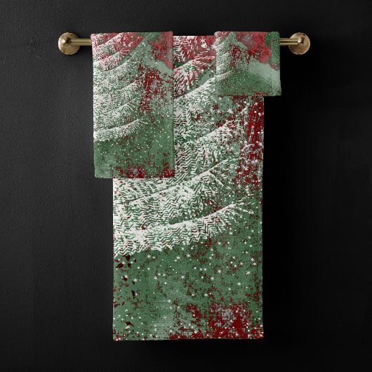 Grunge de Noël | Arbre XMas vert et blanc rouge