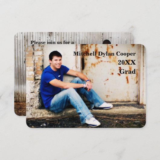 Grunge Décontracté - Faire-part de 3x5 (Devant / Derrière)