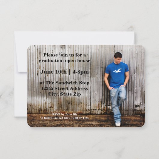 Grunge Décontracté - Faire-part de 3x5 (Dos)