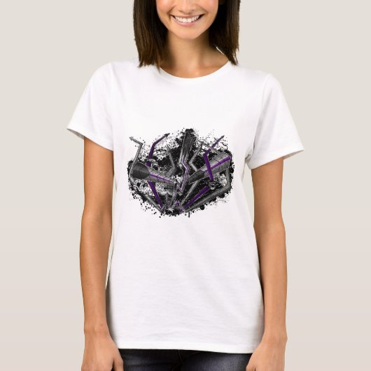 Grunge Demisexual Pride Graffiti Lightning T-shirt (Voorkant)