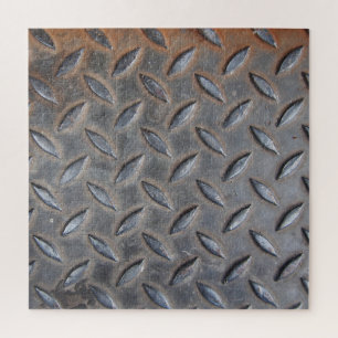 Grunge diamantmetaal, gelaste stalen textuur. legpuzzel