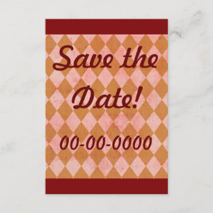 Grunge Diamond Grunge Checkered Custom Invitation Save The Date