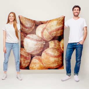 Grunge Dirty Worn Baseball Sport Balls Fleece Deken