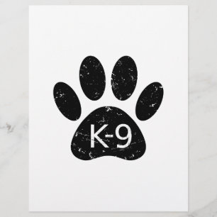 Grunge Distress Dog Paw K-9