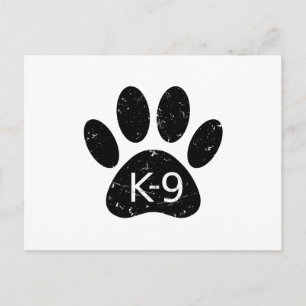 Grunge Distress Dog Paw K-9 Briefkaart