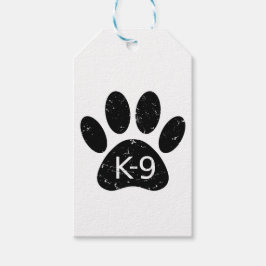Grunge Distress Dog Paw K-9 Cadeaulabel