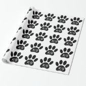 Grunge Distress Dog Paw K-9 Cadeaupapier (Uitgerold)
