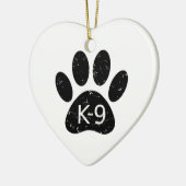 Grunge Distress Dog Paw K-9 Keramisch Ornament (Links)