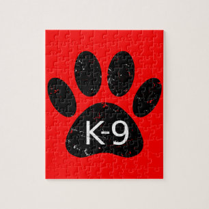 Grunge Distress Dog Paw K-9 Legpuzzel