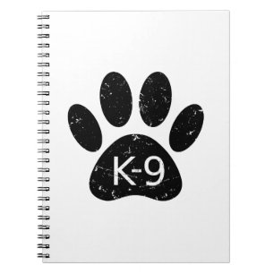 Grunge Distress Dog Paw K-9 Notitieboek
