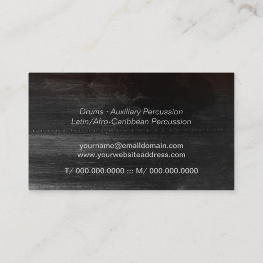 Grunge Drummer Carte de visite (Dos)