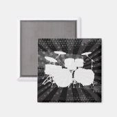 Grunge Drums Black Burst Magneet (Voorkant / Achterkant)