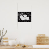 Grunge Drums Black Burst Poster (Keuken)