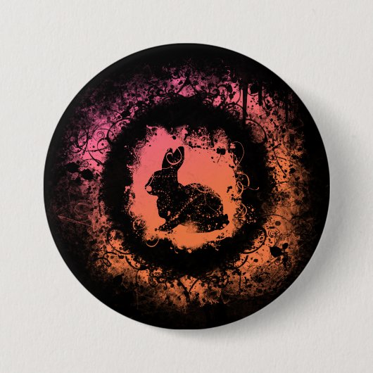 Grunge Easter Bunny Ronde Button 7,6 Cm (Voorkant)