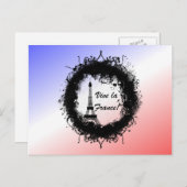 Grunge Eiffeltoren Briefkaart (Voorkant / Achterkant)