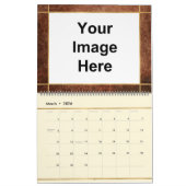 Grunge en Rustic Brown Custom Photo Afbeelding Kalender (Mar 2026)
