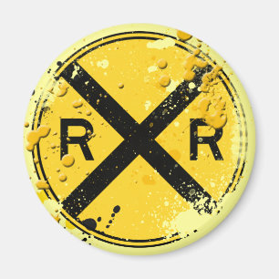GRUNGE EN SPLATTER RAILROAD KROESTELLEN MAGNEET