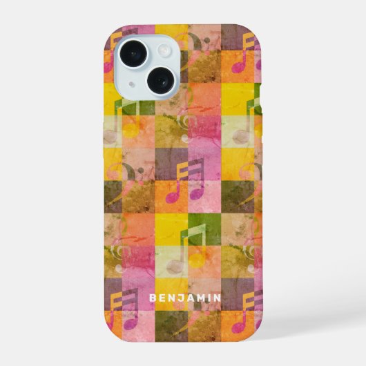 Grunge Esthetische Cool Music Art Aangepaste naam iPhone 15 Hoesje (Achterkant)