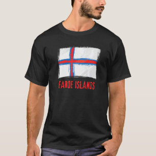 Grunge Faroe Islands Flag Merkið Faroese T-shirt