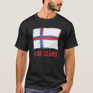 Grunge Faroe Islands Flag Merkið Faroese T-shirt