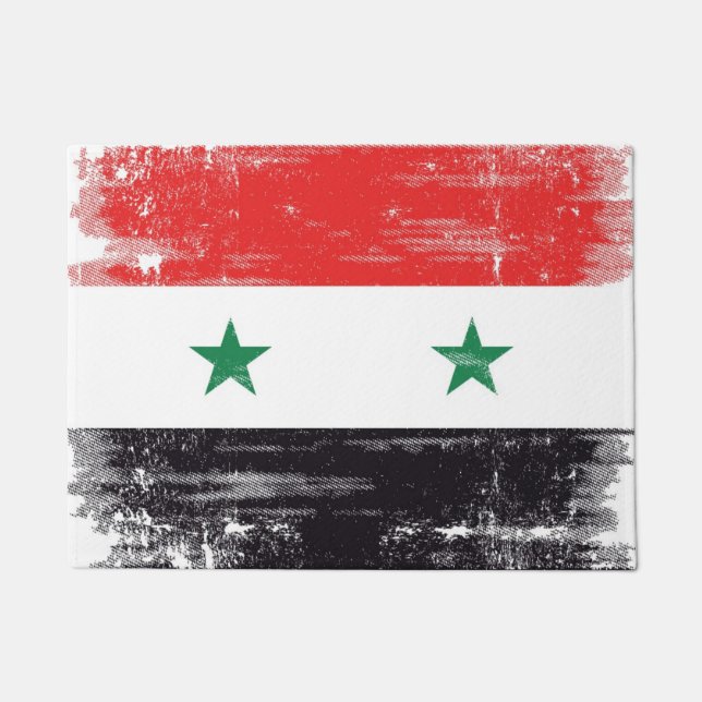 Grunge Flag van Syrië. Deurmat (Voorkant)