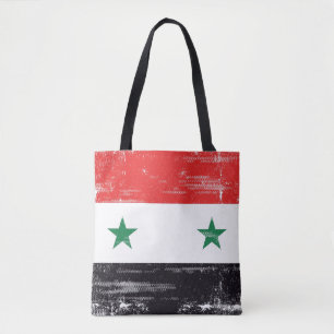 Grunge Flag van Syrië. Tote Bag