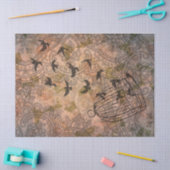 Grunge Floral Birdcage  kant Tissuepapier (Craft)