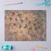 Grunge Floral Birdcage  Lace Tissue Paper Tissuepapier (Craft)