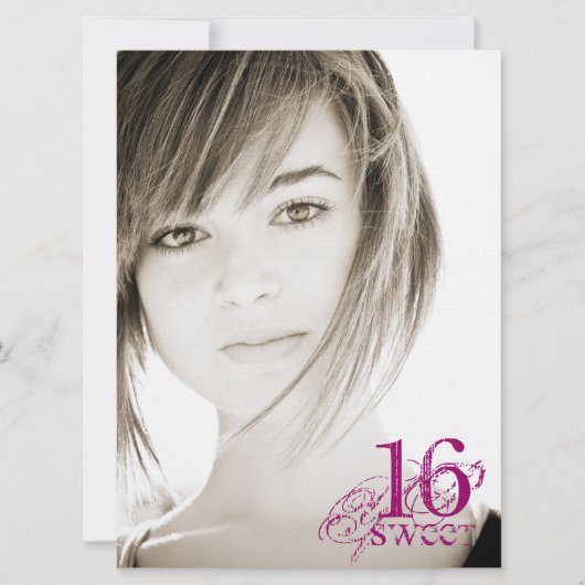 Grunge florale - invitation du bonbon 16 à photo (Devant)