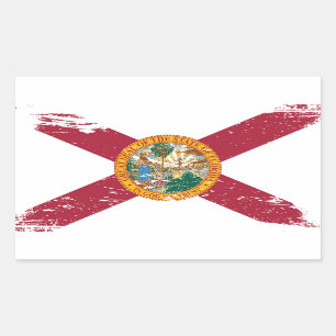 Grunge Florida Flag Rechthoekige Sticker