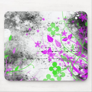 Grunge Flowers Muismat