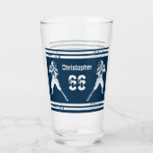 Grunge Football Quarterback Blue en White Glas (Achterkant)