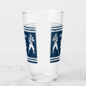 Grunge Football Quarterback Blue en White Glas (Links)