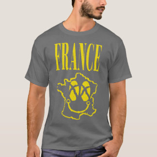 Grunge Frankrijk Gelukkig Lachend Gezicht T-shirt