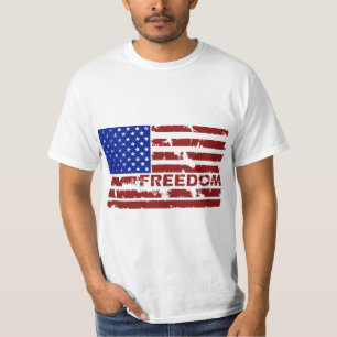 Grunge Freedom Verenigde Staten Vlag T-shirt