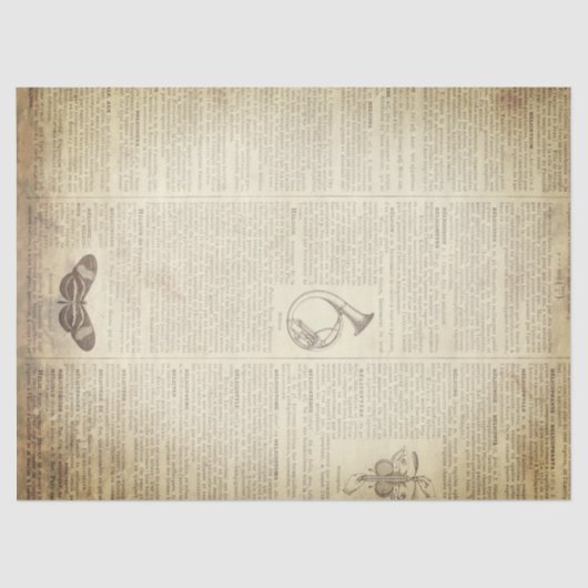 Grunge French Dictionary Page Tissuepapier (Voorkant)