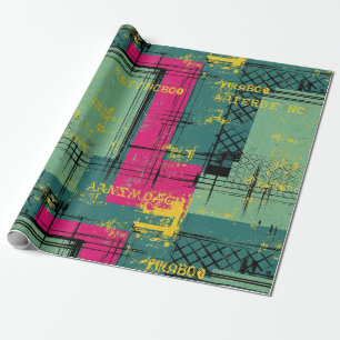 Grunge geometrische street art collagepatroon cadeaupapier