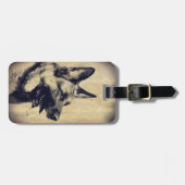  Grunge German Shepherd Dog Head Bagagelabel (Voorkant horizontaal)
