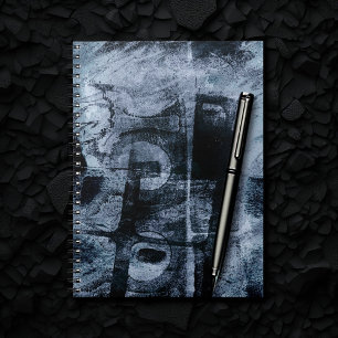 Grunge geverfde graffiti Donkere marine en Denim Notitieboek