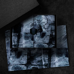 Grunge geverfde graffiti   Donkere marine en Denim Tissuepapier