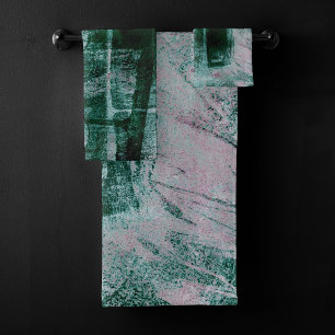 Grunge geverfde graffiti Moody Plum Paars Green Bad Handdoek