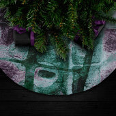 Grunge geverfde graffiti | Moody Plum Paars Green Kerstboom Rok